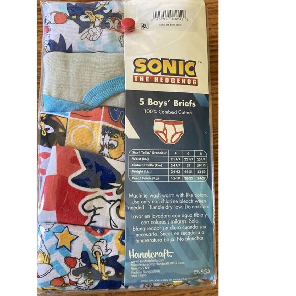 2 pk Child SONIC the Hedgehog Cotton Briefs 10 Pair Size 8 Tagless Underwear NIP - Picture 2 of 2